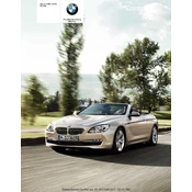 BMW 640i Convertible 6 Series 2012 manual cover