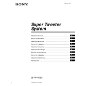 Sony SS TW100ED manual cover