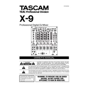 Tascam X-9 manual cover