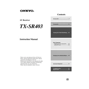 Onkyo TX SR403 manual cover