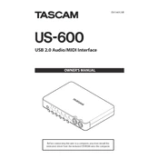 Tascam US-600 manual cover