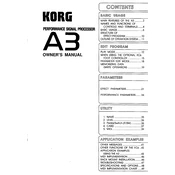 KORG A3 manual cover