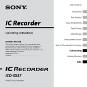 Sony ICD-SX57 manual cover