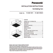 Panasonic FV-0811RF1, FV-0811RFM1 manual cover