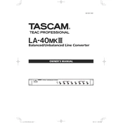 Tascam LA-40MKIII manual cover