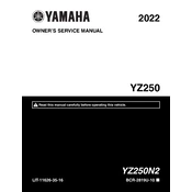 Yamaha YZ250N2 YZ250 2022 manual cover