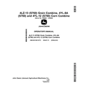 John Deere 4LZ-13 S760 Grain Combine manual cover