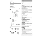 Sony MDR-EX76 manual cover