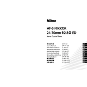 Nikon AF-S Nikkor 24-70mm f/2.8G ED manual cover