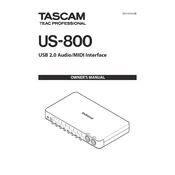 Tascam US-800 manual cover