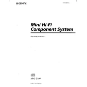 Sony MHC-G100 manual cover