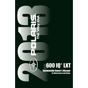 Polaris 600 IQ LXT 2013 manual cover