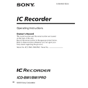 Sony ICD-BM1 manual cover