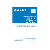 Yamaha VX Sport, VX Deluxe, VX Cruiser Waverunner 2010 manual cover