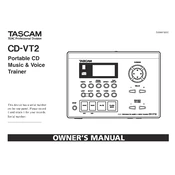 Tascam CD-VT2 manual cover