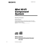 Sony MHC-GX470 manual cover