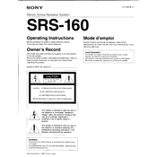 Sony SRS 160 manual cover