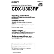 Sony CDX-U303RF manual cover