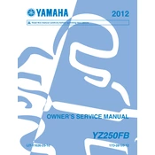 Yamaha YZ250FB 2012 manual cover