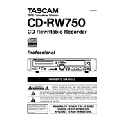 Tascam CD-RW750 manual cover