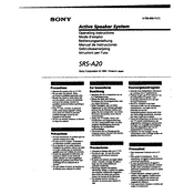 Sony SRS A20 manual cover