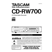 Tascam CD-RW700 manual cover