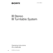 Sony PS-LX300USB manual cover