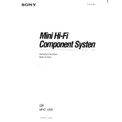 Sony MHC-1500 manual cover