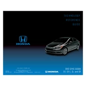 Honda Civic Sedan EX EX-L Si and GX 2012 Technology manual cover