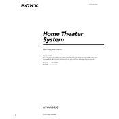 Sony HT-DDW830 manual cover