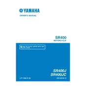 Yamaha SR400J, SR400JC SR400 2018 manual cover