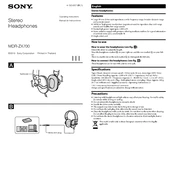 Sony MDR-ZX700 manual cover