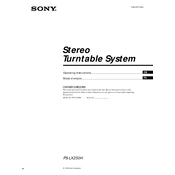 Sony PS-LX250H manual cover