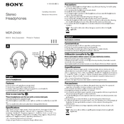 Sony MDR-ZX500 manual cover