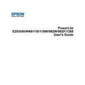 Epson PowerLite X49 manual cover