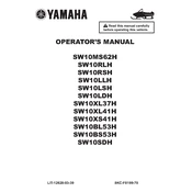 Yamaha SW10MS62H, SW10RLH, SW10RSH, SW10LLH 2017 manual cover