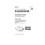 Sony D-33 manual cover