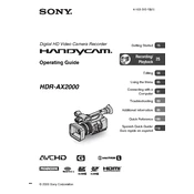 Sony HDR-AX2000 manual cover