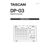 Tascam DP-03 manual cover