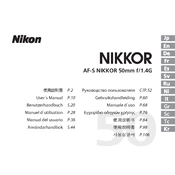 Nikon AF-S Nikkor 50mm f/1.4G manual cover