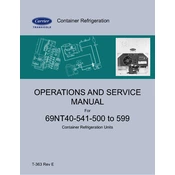 Carrier Transicold 69NT40-541-500 to 599 manual cover