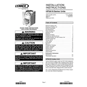 Lennox HPX16 manual cover