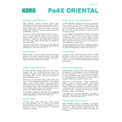 KORG Pa4X ORIENTAL manual cover