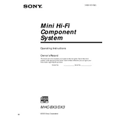 Sony MHC-BX3 manual cover