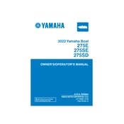 Yamaha 275E, 275SE, 275SD 2022 manual cover