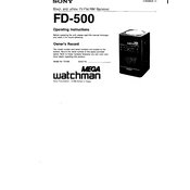 Sony FD-500 manual cover