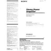 Sony XM-404EQX manual cover