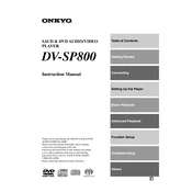 Onkyo DV SP800 manual cover