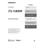 Onkyo TX NR809 manual cover