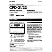 Sony CFD-21 manual cover